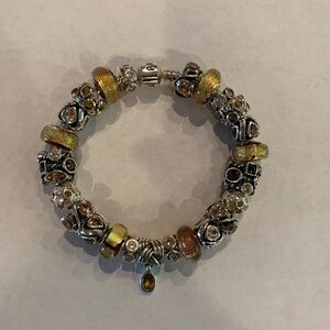 Pandora 8 inch Silver Charm Bracelet with 24 charms